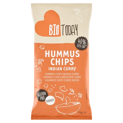 BioToday Hummus Chips Indiase Curry 75 g