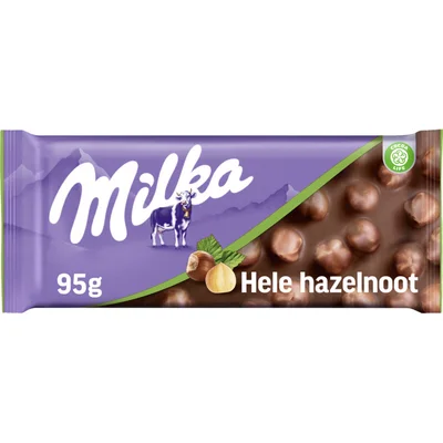 Milka Chocoladereep hele hazelnoot