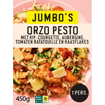 Jumbo's Vriesverse Maaltijd Orzo Pesto met Kip 450 g