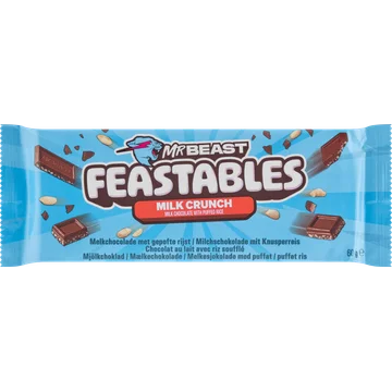 Feastables MrBeast Melk Crunch Chocolade Reep 60 g