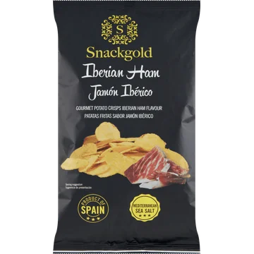 Snackgold Iberian Ham Gourmet Potato Crisps 125 g