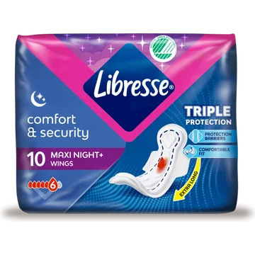 Libresse Maxi Goodnight Wings Maandverband 10 Stuks