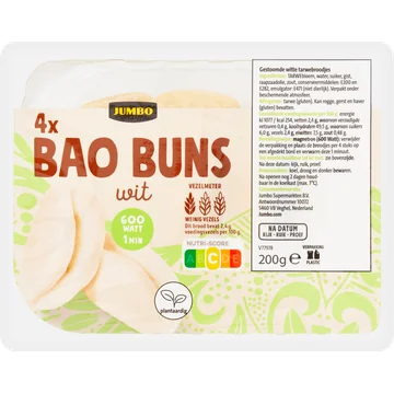 Jumbo Bao Buns Wit 4 Stuks