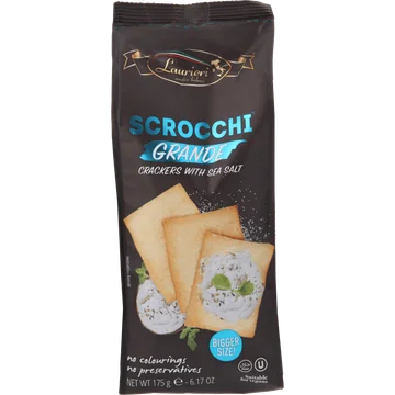 Laurieri Scrocchi Grande Crackers with Sea Salt 175 g