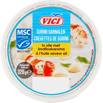 Vici Surimi Garnalen in Olie met Knoflookaroma 320 g