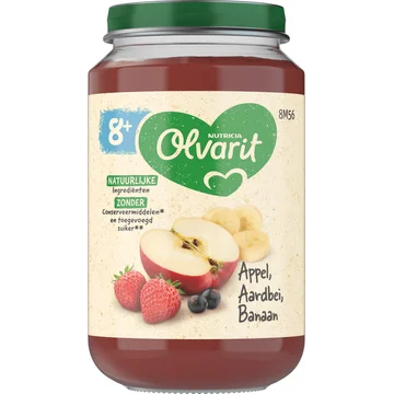 Olvarit Appel Aardbei Banaan 8+ Maanden 200 g