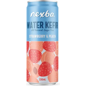 Nexba Water Kefir Aardbei & Perzik - Blik -  330 ML