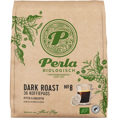 Perla Biologisch Dark roast koffiepads