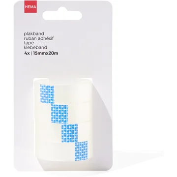 HEMA Plakband 15 mm x 20 m 4 Stuks