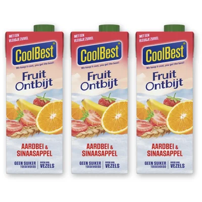 CoolBest Fruit ontbijt sinaasappel & aardbei 3pck