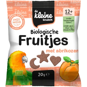 De Kleine Keuken Biologische Fruitjes met Abrikozen 20 g
