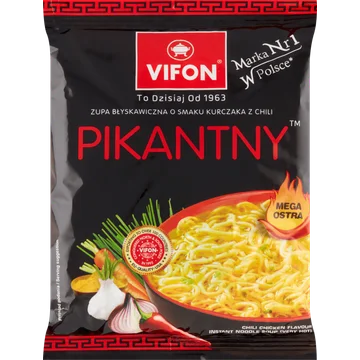 Vifon Pikantny Chili Chicken Flavour Instant Noodle Soup (Very Hot) 70 g
