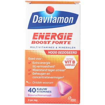 Davitamon Energie Boost Forte kauwvitamines, 40 stuks 