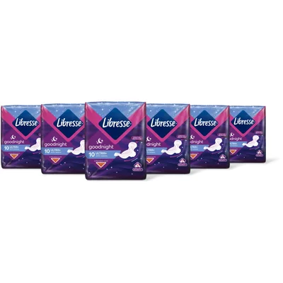 Libresse Goodnight ultra+ wings maandverband 6pck