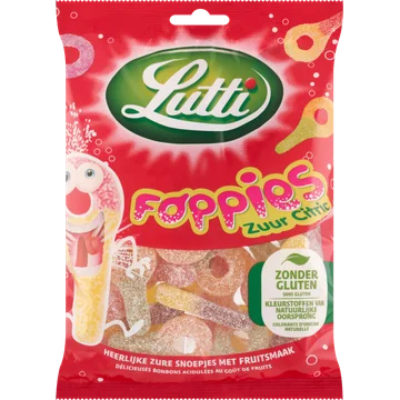 Lutti Foppies Zuur Citric 175 g
