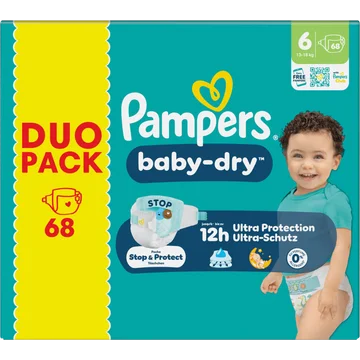 Pampers Baby-Dry Maat 6, 68 Luiers
