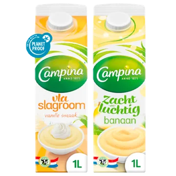 Campina Slagroomvla & Campina Vla Banaan
