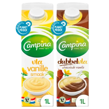 Campina Vla Vanille & Campina Dubbel Vla Vanille Chocolade
