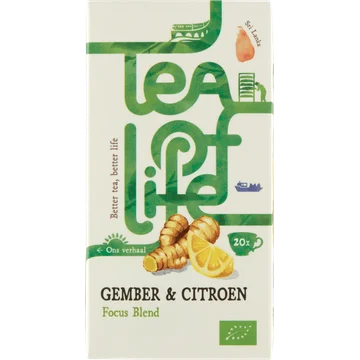 Tea of Life Focus Blend Gember en Citroen 20 stuks