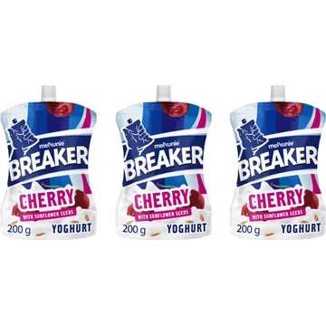 Melkunie Breaker Originals Cherry Yoghurt with Sunflower Seeds 3x 200 g
