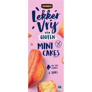 Jumbo Lekker Vrij van Gluten Mini Cakes 6 Stuks 230 g