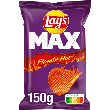 Lay's Max Flamin Hot Ribbel Chips 150 gr