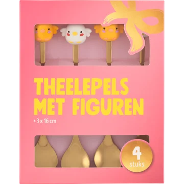 Theelepels met Figuren 4 Stuks