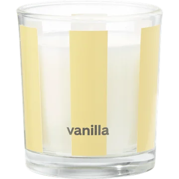 Geurglas 7*8 Vanille streep lichtgeel