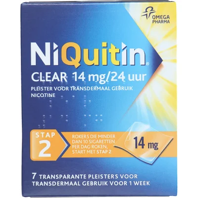 Niquitin Clear 14mg nicotine pleister stap 2