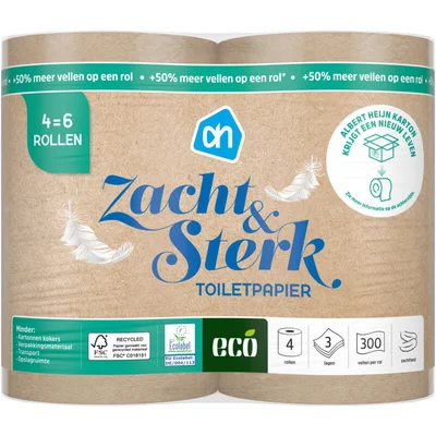 AH Eco Recycle toiletpapier 3-laags 4=6 rollen