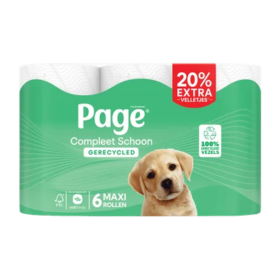 Page Compleet schoon gerecycled toiletpapier