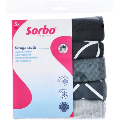 Sorbo Microvezeldoek zwart grijs