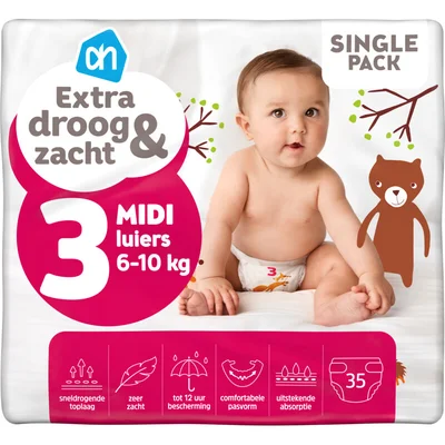 AH Extra droog en zacht luiers maat 3