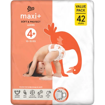 Etos Maxi+ soft & protect luiers maat 4+