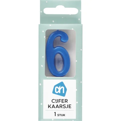 AH Kaars cijfer 6 kleur