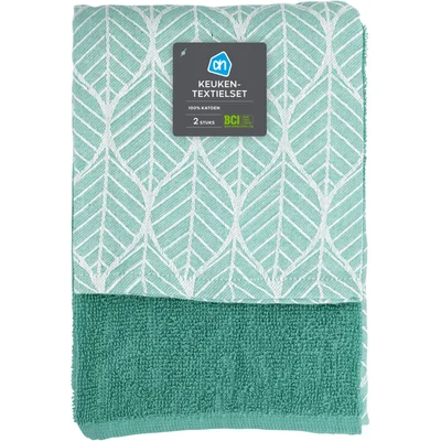 AH Keuken- en theedoek mint set van 2