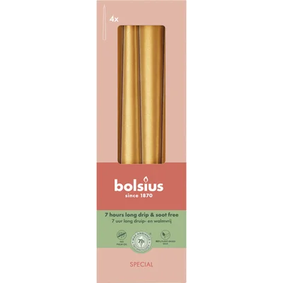 Bolsius Gotische kaarsen metallic golden orange