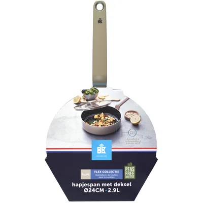 BK Flex hapjespan met deksel taupe 24cm