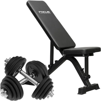Focus Fitness Combideal dumbbellset met bank