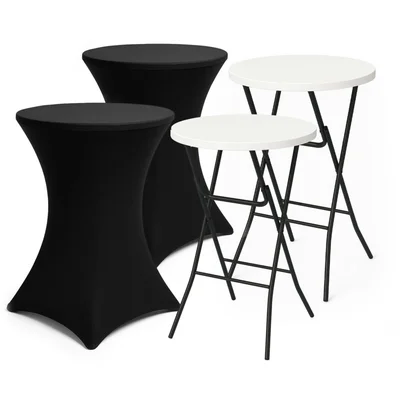 Brixy Statafel met rok wit 2 stuks