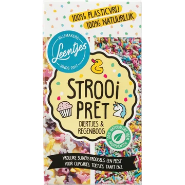 Leentjes Strooi Pret Diertjes & Regenboog 120 g