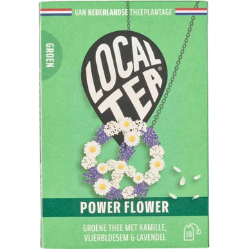 Localtea Power Flower Groene Thee met Kamille, Vlierbloesem & Lavendel 18 x 1,5 g