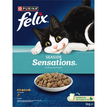 Felix Seaside Sensations met Zalm en met Groenten, Droog Kattenvoer 1 KG