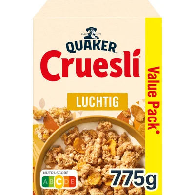 Quaker Cruesli Luchtig Ontbijtgranen Voordeelverpakking 775 gr