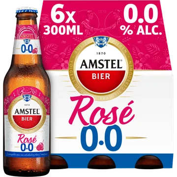 Amstel Bier Rosé 0.0 Flessen 6 x 300 ml