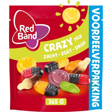 Red Band Crazy Mix Zacht Zoet Drop Voordeelverpakking 365 g