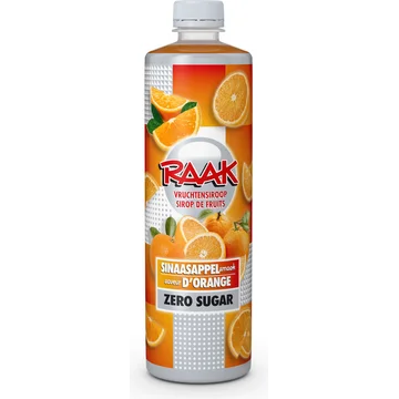 Raak Vruchtensiroop Sinaasappel Zero Fles 750ML