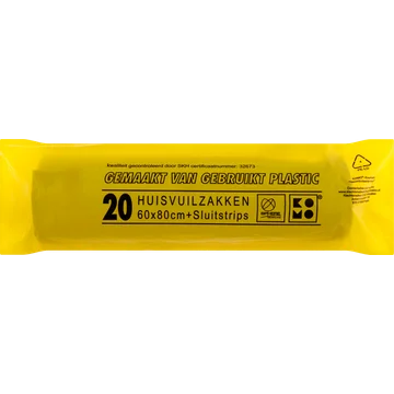 Komo Huisvuilzakken + Sluitstrips 20 Stuks