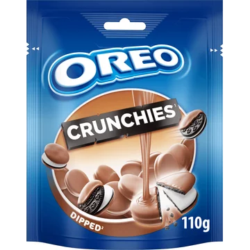 OREO Crunchies koekjes bedekt met melkchocoladesmaak 110 g
