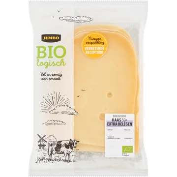 Jumbo Biologische Kaas Extra Belegen 50+ Plakken ca. 200 g